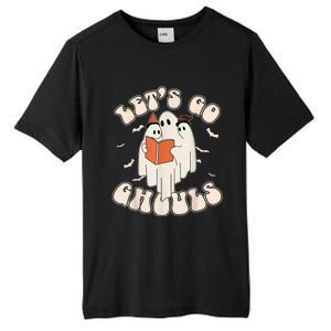 Lets Go Ghouls Retro Ghost Books Trick Or Teach Halloween Tall Fusion ChromaSoft Performance T-Shirt