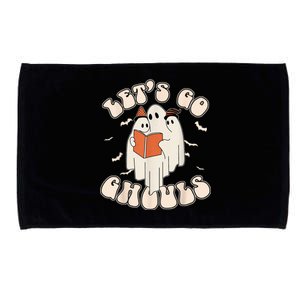 Lets Go Ghouls Retro Ghost Books Trick Or Teach Halloween Microfiber Hand Towel