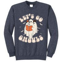 Lets Go Ghouls Retro Ghost Books Trick Or Teach Halloween Sweatshirt