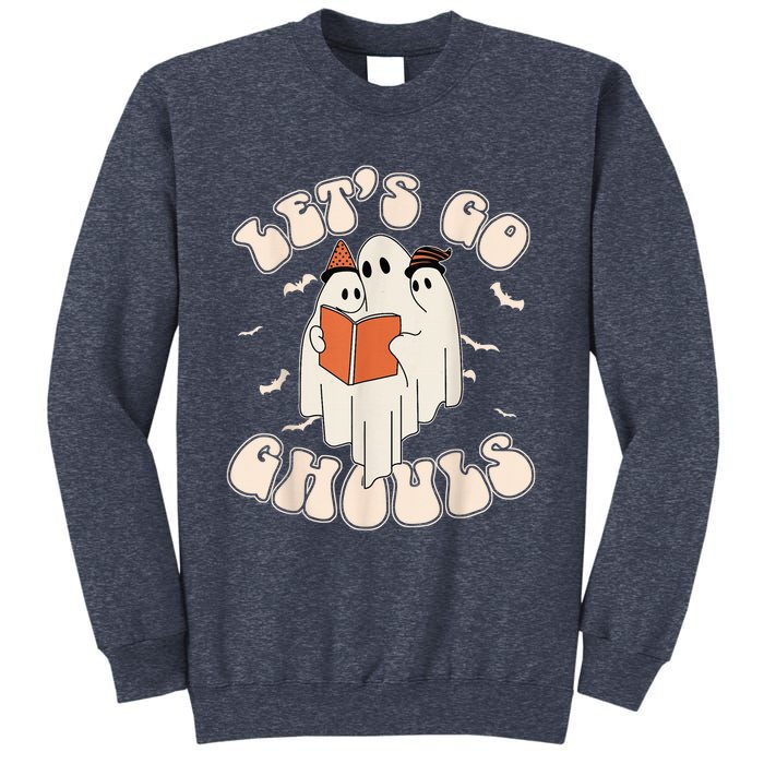 Lets Go Ghouls Retro Ghost Books Trick Or Teach Halloween Sweatshirt