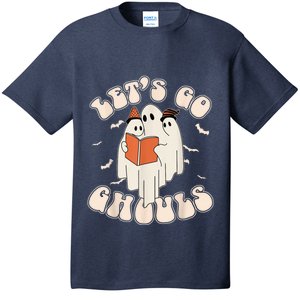 Lets Go Ghouls Retro Ghost Books Trick Or Teach Halloween T-Shirt