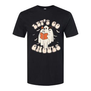 Lets Go Ghouls Retro Ghost Books Trick Or Teach Halloween Softstyle CVC T-Shirt