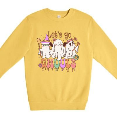 LetS Go Ghouls Funny Halloween Cute Ghost Costume Retro Gift Premium Crewneck Sweatshirt