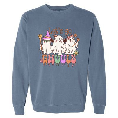 LetS Go Ghouls Funny Halloween Cute Ghost Costume Retro Gift Garment-Dyed Sweatshirt