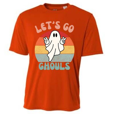 LetS Go Ghouls Ghost Halloween Costume Outfit Retro Groovy Cute Gift Cooling Performance Crew T-Shirt