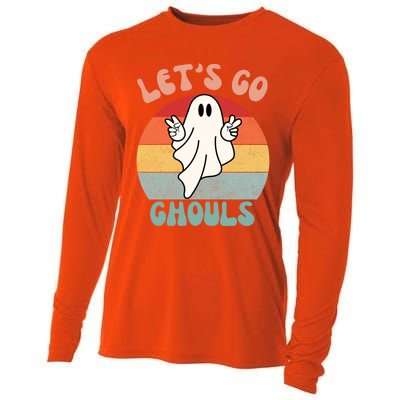 LetS Go Ghouls Ghost Halloween Costume Outfit Retro Groovy Cute Gift Cooling Performance Long Sleeve Crew