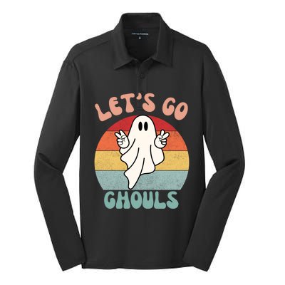 LetS Go Ghouls Ghost Halloween Costume Outfit Retro Groovy Cute Gift Silk Touch Performance Long Sleeve Polo