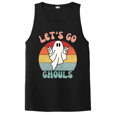 LetS Go Ghouls Ghost Halloween Costume Outfit Retro Groovy Cute Gift PosiCharge Competitor Tank