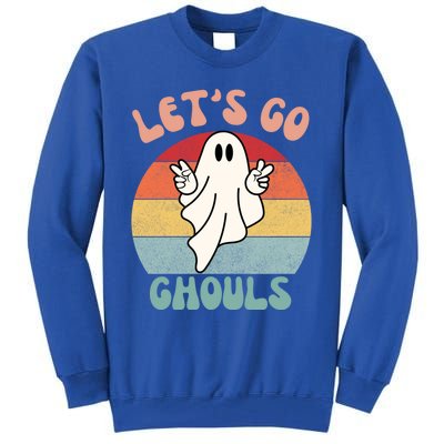 LetS Go Ghouls Ghost Halloween Costume Outfit Retro Groovy Cute Gift Tall Sweatshirt