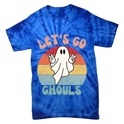 LetS Go Ghouls Ghost Halloween Costume Outfit Retro Groovy Cute Gift Tie-Dye T-Shirt