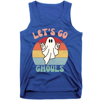 LetS Go Ghouls Ghost Halloween Costume Outfit Retro Groovy Cute Gift Tank Top