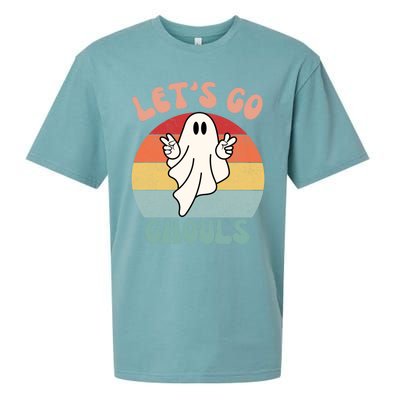 LetS Go Ghouls Ghost Halloween Costume Outfit Retro Groovy Cute Gift Sueded Cloud Jersey T-Shirt