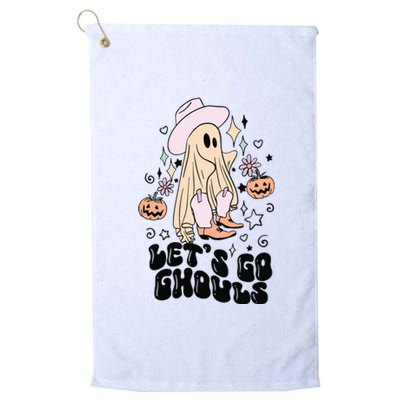 Lets Go Ghouls Funny Halloween Fall Platinum Collection Golf Towel