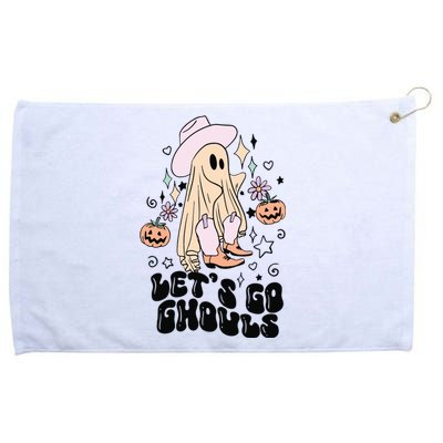 Lets Go Ghouls Funny Halloween Fall Grommeted Golf Towel