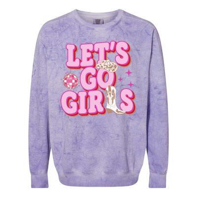 Lets Go Girl Cowgirl Howdy Colorblast Crewneck Sweatshirt