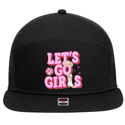 Lets Go Girl Cowgirl Howdy 7 Panel Mesh Trucker Snapback Hat