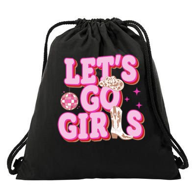 Lets Go Girl Cowgirl Howdy Drawstring Bag