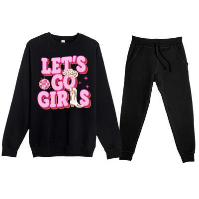 Lets Go Girl Cowgirl Howdy Premium Crewneck Sweatsuit Set