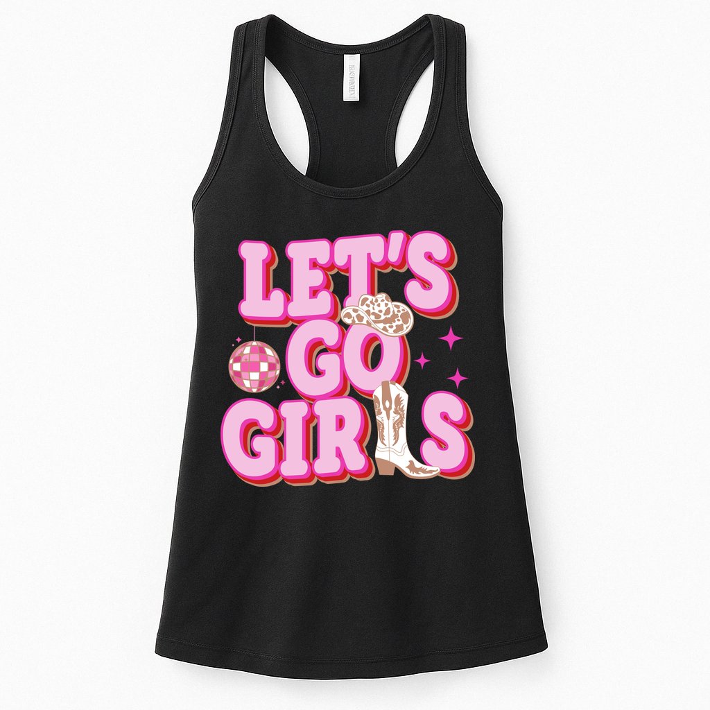 Lets Go Girl Cowgirl Howdy Womens Tank Top