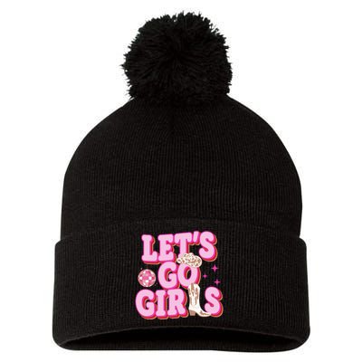 Lets Go Girl Cowgirl Howdy Pom Pom 12in Knit Beanie