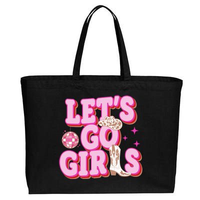 Lets Go Girl Cowgirl Howdy Cotton Canvas Jumbo Tote