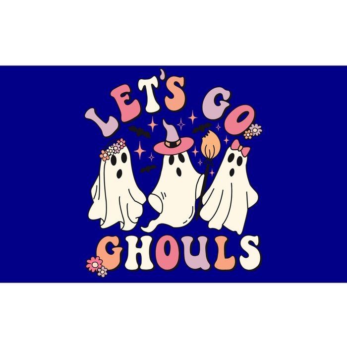 Let's Go Ghouls Funny Halloween Cute Groovy Ghost Retro Gift Bumper Sticker