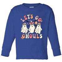 Let's Go Ghouls Funny Halloween Cute Groovy Ghost Retro Gift Toddler Long Sleeve Shirt