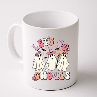 Let's Go Ghouls Funny Halloween Cute Groovy Ghost Retro Gift Coffee Mug