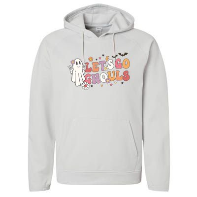 Lets Go Ghouls Ghost Funny Halloween Costume Performance Fleece Hoodie