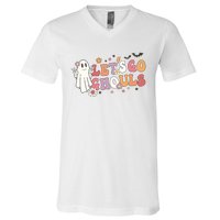 Lets Go Ghouls Ghost Funny Halloween Costume V-Neck T-Shirt