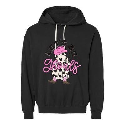 Let’s Go Ghouls Halloween Spooky Western Cowgirl Retro Garment-Dyed Fleece Hoodie