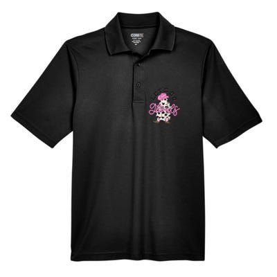 Let’s Go Ghouls Halloween Spooky Western Cowgirl Retro Men's Origin Performance Pique Polo