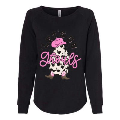 Let’s Go Ghouls Halloween Spooky Western Cowgirl Retro Womens California Wash Sweatshirt