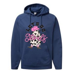 Let’s Go Ghouls Halloween Spooky Western Cowgirl Retro Performance Fleece Hoodie