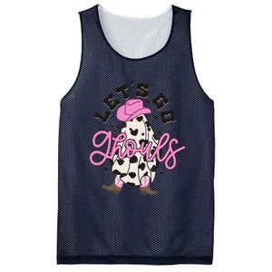 Let’s Go Ghouls Halloween Spooky Western Cowgirl Retro Mesh Reversible Basketball Jersey Tank