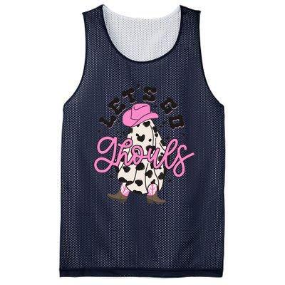 Let’s Go Ghouls Halloween Spooky Western Cowgirl Retro Mesh Reversible Basketball Jersey Tank