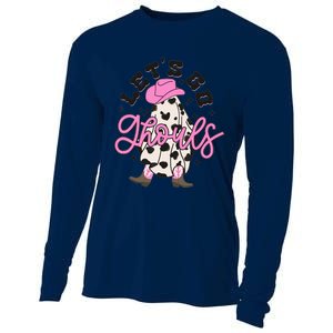 Let’s Go Ghouls Halloween Spooky Western Cowgirl Retro Cooling Performance Long Sleeve Crew