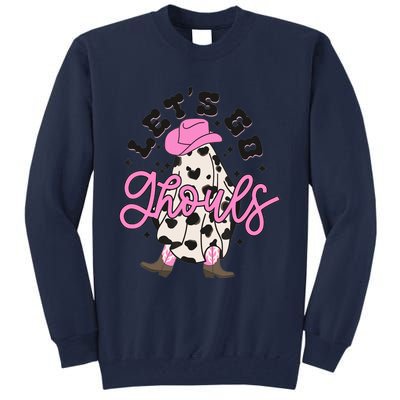 Let’s Go Ghouls Halloween Spooky Western Cowgirl Retro Tall Sweatshirt