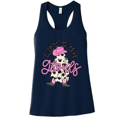 Let’s Go Ghouls Halloween Spooky Western Cowgirl Retro Women's Racerback Tank