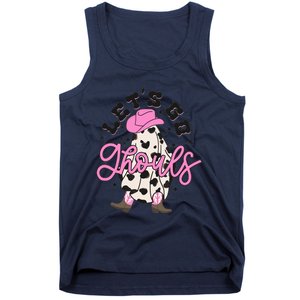 Let’s Go Ghouls Halloween Spooky Western Cowgirl Retro Tank Top