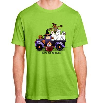 Let's Go Ghouls On Truck Funny Halloween Boo Witch Hat Cats Pumpkin Graphic Adult ChromaSoft Performance T-Shirt