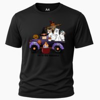 Let's Go Ghouls On Truck Funny Halloween Boo Witch Hat Cats Pumpkin Graphic Cooling Performance Crew T-Shirt