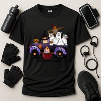 Let's Go Ghouls On Truck Funny Halloween Boo Witch Hat Cats Pumpkin Graphic Cooling Performance Crew T-Shirt