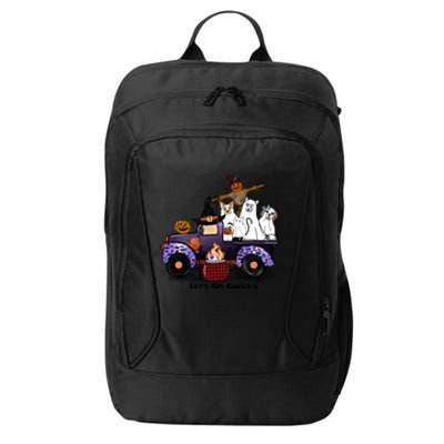 Let's Go Ghouls On Truck Funny Halloween Boo Witch Hat Cats Pumpkin Graphic City Backpack