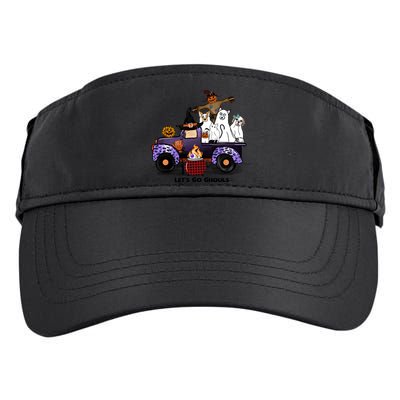 Let's Go Ghouls On Truck Funny Halloween Boo Witch Hat Cats Pumpkin Graphic Adult Drive Performance Visor