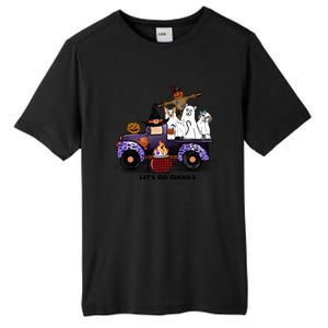 Let's Go Ghouls On Truck Funny Halloween Boo Witch Hat Cats Pumpkin Graphic Tall Fusion ChromaSoft Performance T-Shirt