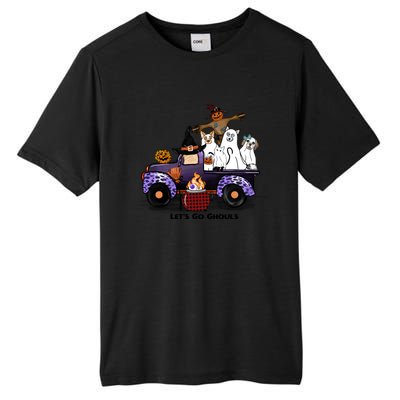 Let's Go Ghouls On Truck Funny Halloween Boo Witch Hat Cats Pumpkin Graphic Tall Fusion ChromaSoft Performance T-Shirt