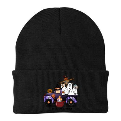 Let's Go Ghouls On Truck Funny Halloween Boo Witch Hat Cats Pumpkin Graphic Beanie