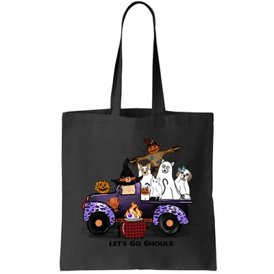 Let's Go Ghouls On Truck Funny Halloween Boo Witch Hat Cats Pumpkin Graphic Bag