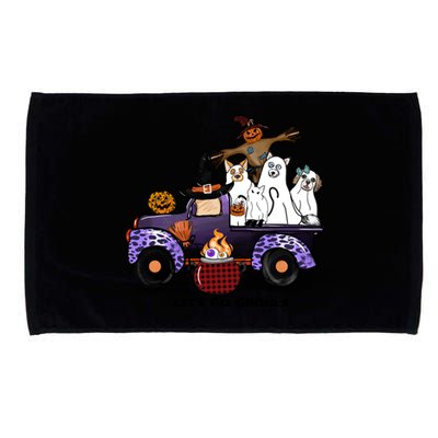 Let's Go Ghouls On Truck Funny Halloween Boo Witch Hat Cats Pumpkin Graphic Microfiber Hand Towel